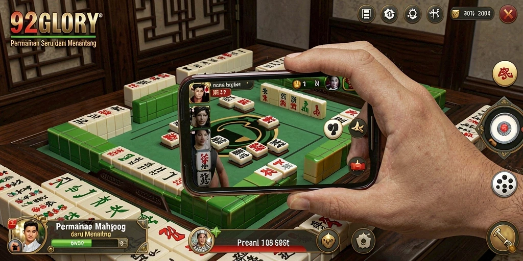Tampilan gameplay menarik dari Mahjong di 92GLORY.