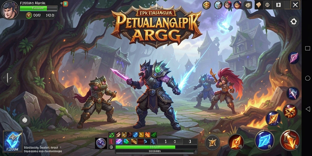 Tangkapan layar F200M yang menampilkan aksi pertempuran seru dalam dunia ARPG.