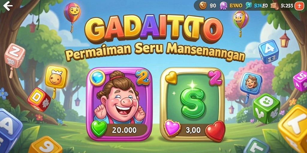 Tampilan menarik dari gameplay Match-3 GADAITOTO dengan warna cerah.