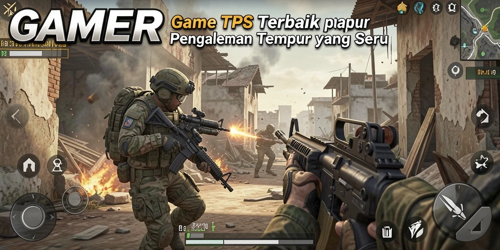 Tampilan gameplay mendebarkan dari GAMERP dengan aksi tembak menembak yang intens.