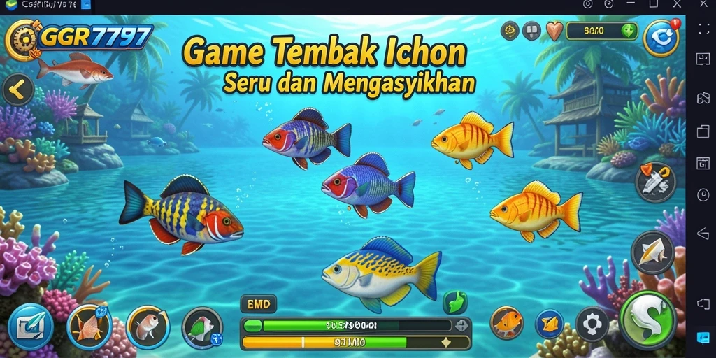 Screenshot gameplay GGR7777 menampilkan aksi seru Tembak Ikan.