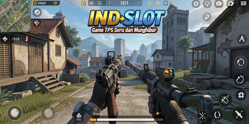 Screenshot gameplay INDSLOT menunjukkan aksi pertempuran yang intens.