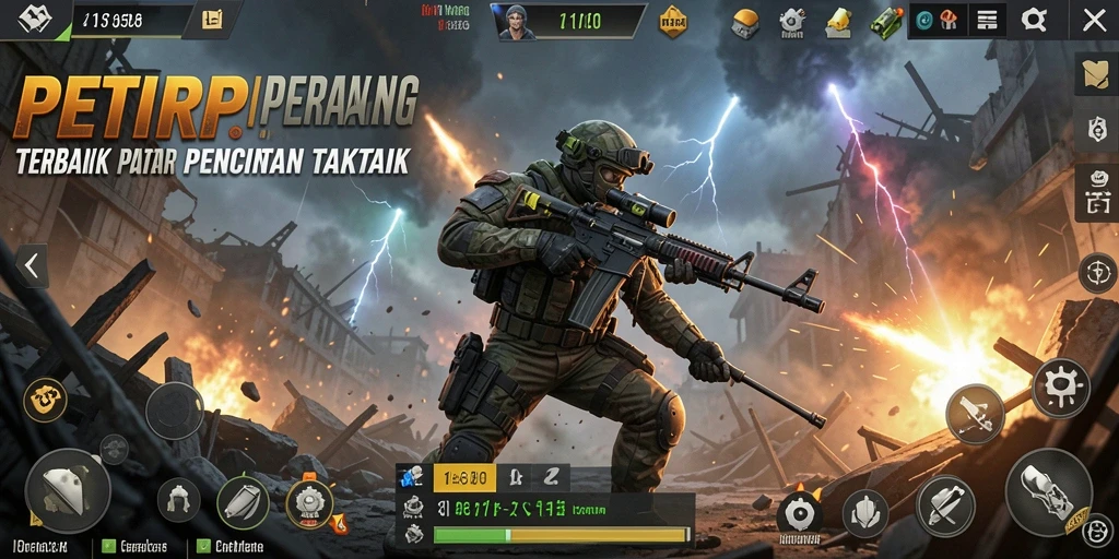 Tangkapan layar gameplay <strong>PETIRRP</strong> menampilkan pertempuran strategis yang mendebarkan.