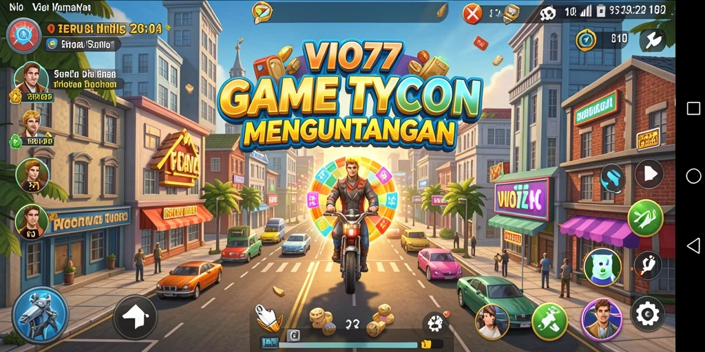 Screenshot VIO77 menampilkan momen intens dalam gameplay Tycoon.